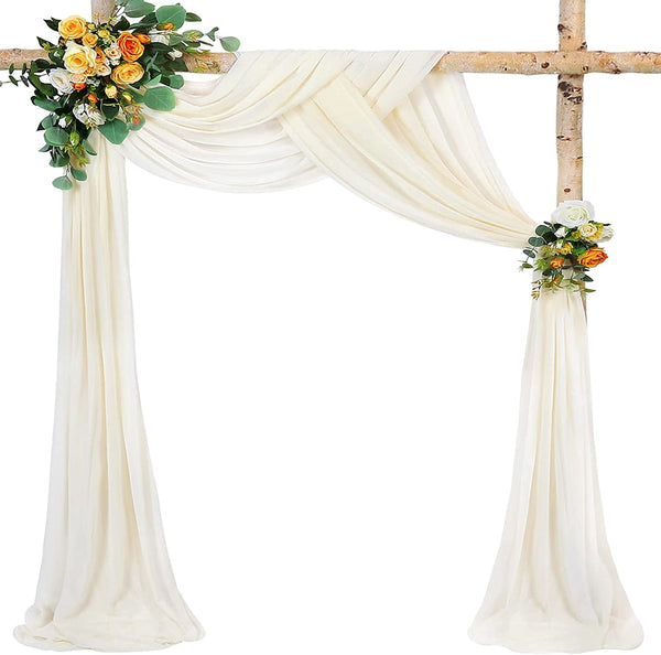 Ivory Chiffon Wedding Arch Fabric Drape - Party Ceremony Decor