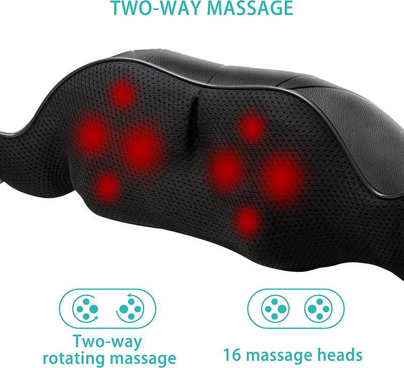 Shiatsu Back Shoulder and Neck Massager, Shiatsu Neck Massager, Back Massager with Soothing Heat, Shoulder Massager for Neck, Back, Shoulders, Feet, Ideal Relaxation Gift at Home, Office, Car