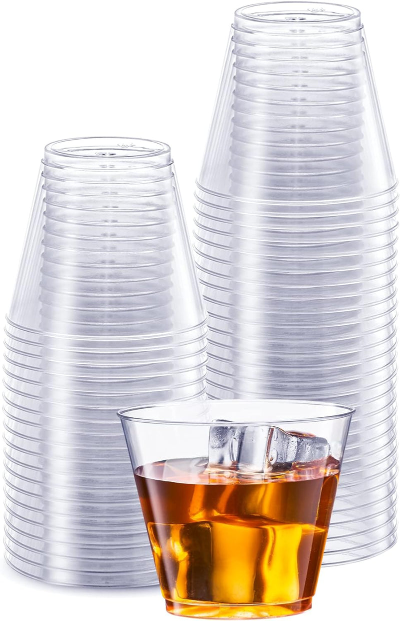 Comfy Package Clear Hard Plastic Shot Glasses [1 oz. - 100 Count] Disposable Shot Cups