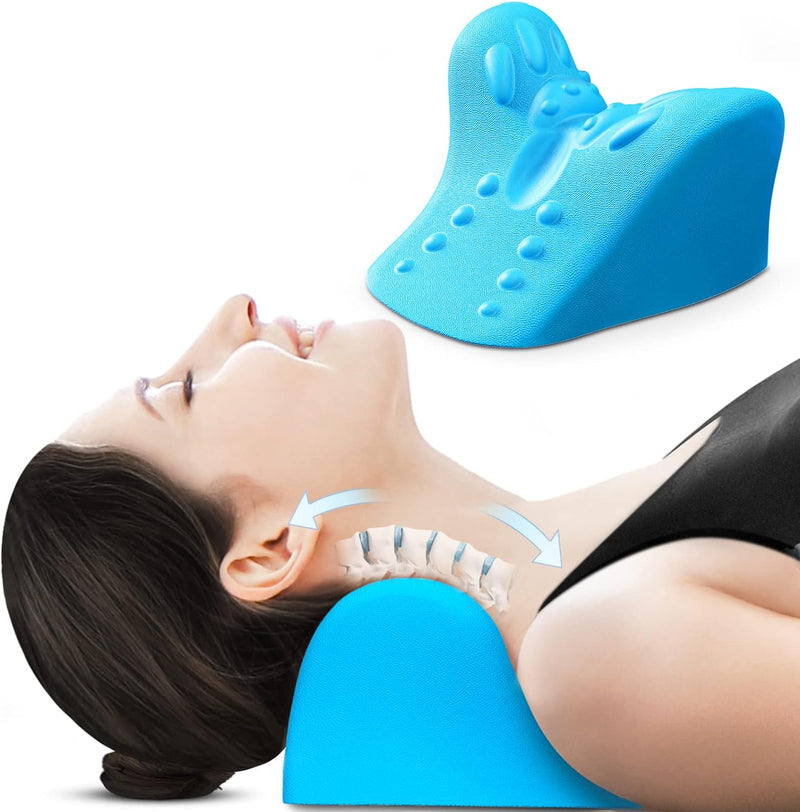 AUVON Neck Stretcher Joint-Developed with Therapists, Neck and Shoulder Relaxer with TCM Nodes and Exclusive Muscle Training, Cervical Traction Device for TMJ Pain Relief and Cervical Spine Alignment