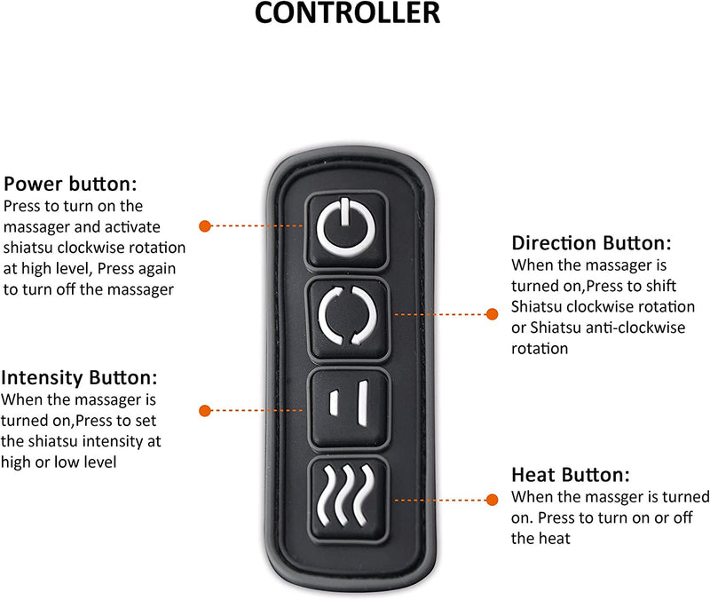 Snailax Cordless Massager - Shiatsu Neck and Shoulder Massager with Heat, Portable, Lumbar, Foot Electric Massage Pillow