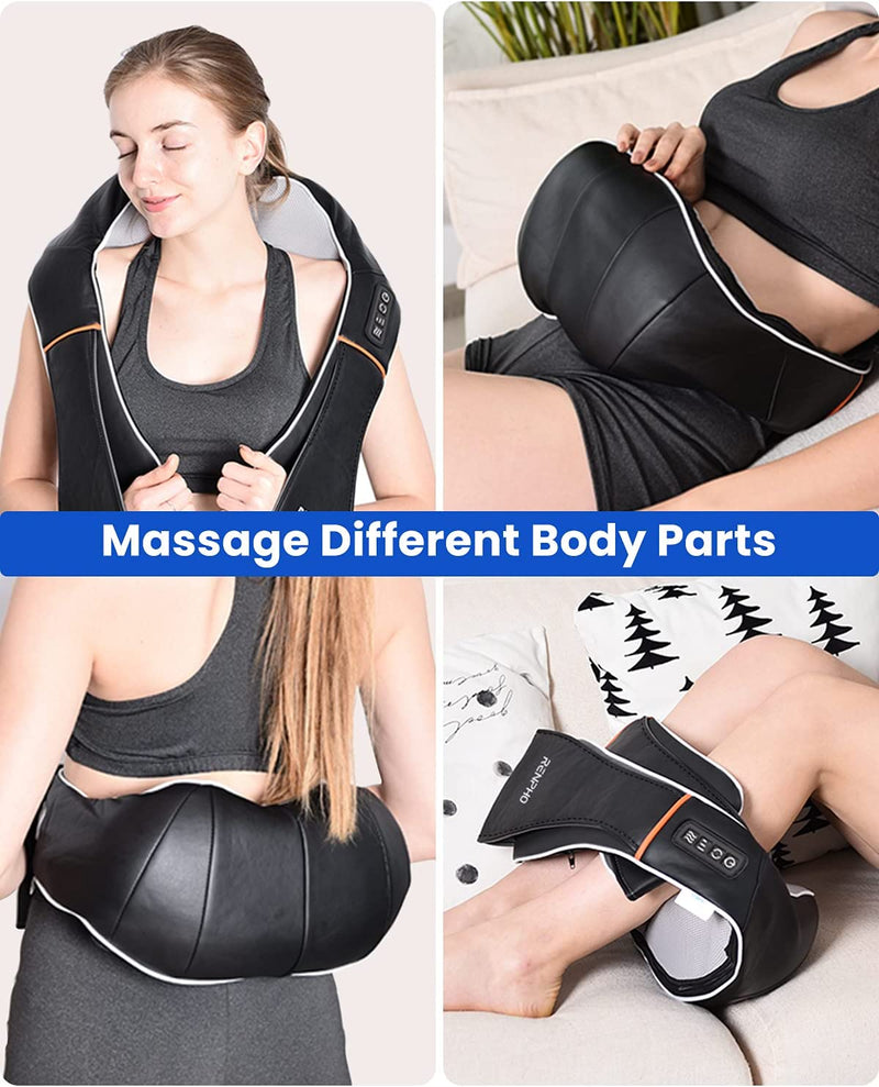 RENPHO Shiatsu Neck and Shoulder Back Massager with Heat, Electric Deep Tissue 3D Kneading Massage Pillow for Relief on Waist, Leg, Calf, Foot, Arm, Belly, Full Body, Muscles