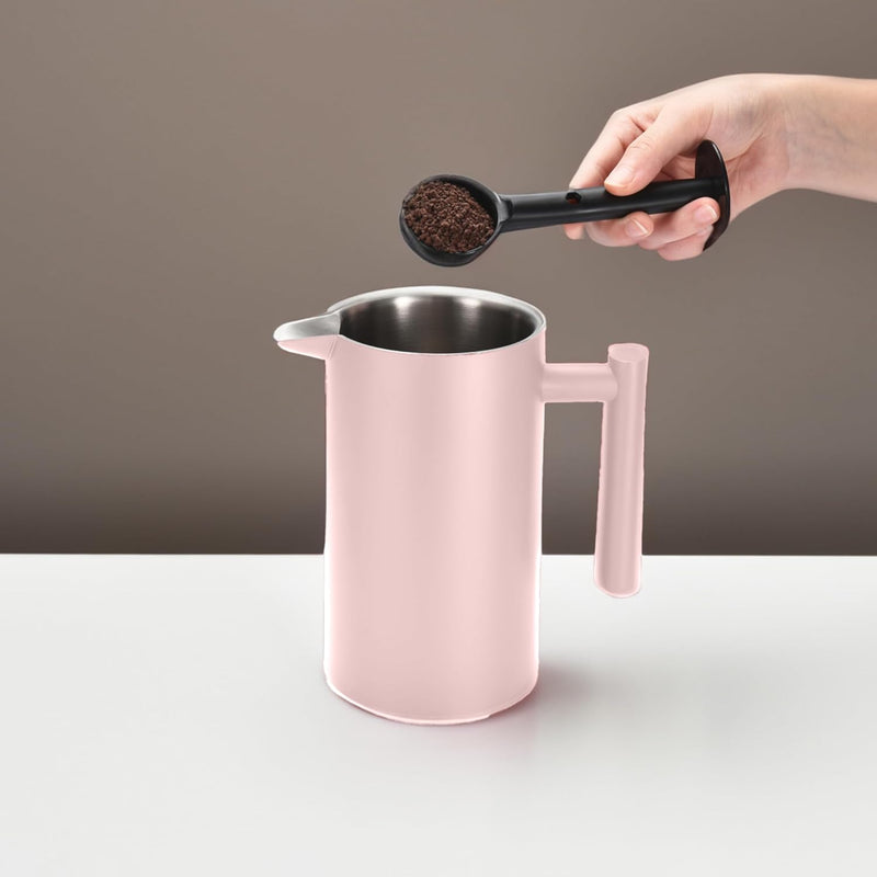 Outlery French Press - Stainless Steel Coffee Maker - Portable Press Coffee - Barista-Quality for Camping and Home Brewing - Durable and Convenient Design - Ideal for Hot and Flavorful Coffee (Pink)