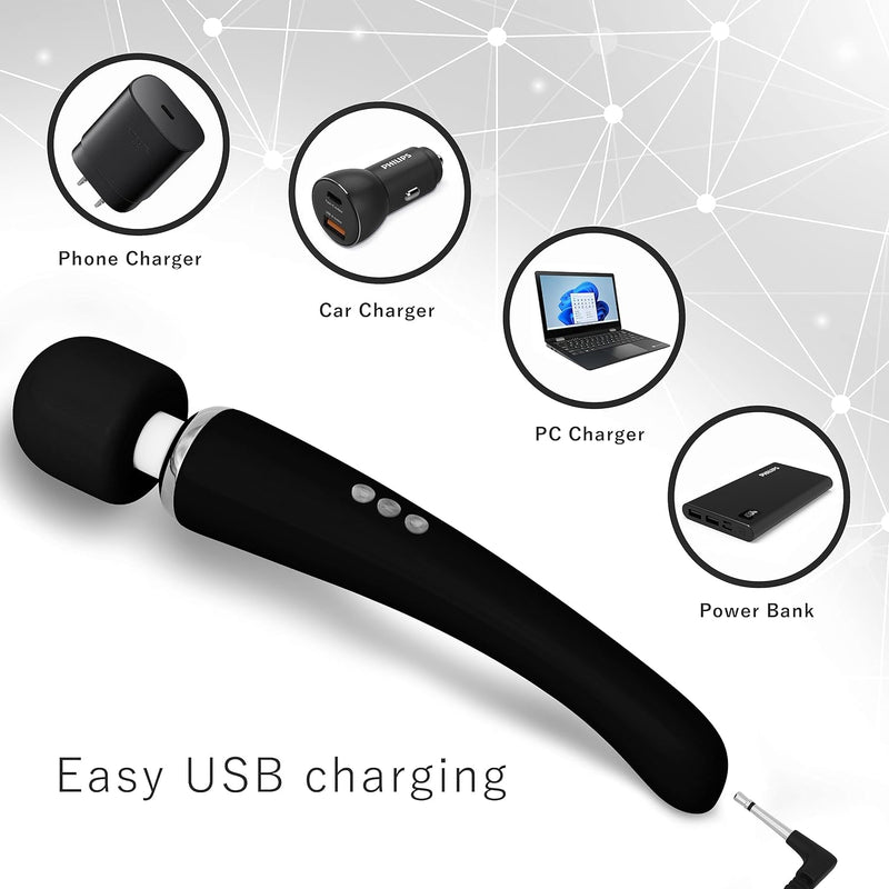 Therapeutic Personal Massager - Handheld Cordless and Powerful Wand - 8 Speeds 20 Vibrating Patterns - USB Rechargeable - Magic Recovery Effect for Women and Men, Body, Neck, Back & Shoulders