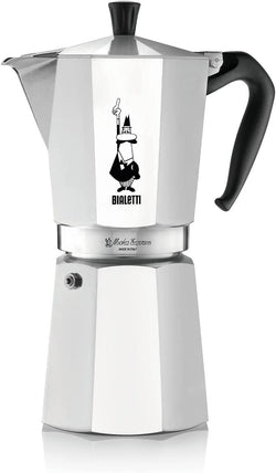 Bialetti - Moka Express: Iconic Stovetop Espresso Maker, Makes Real Italian Coffee, Moka Pot 18 Cups (27 Oz - 810 Ml), Aluminium, Silver