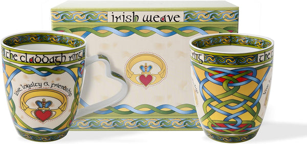 Royal Tara Irish Claddagh Mug Set of Two with Irish Box,Capacity per cup is 380 ml/13 fl oz