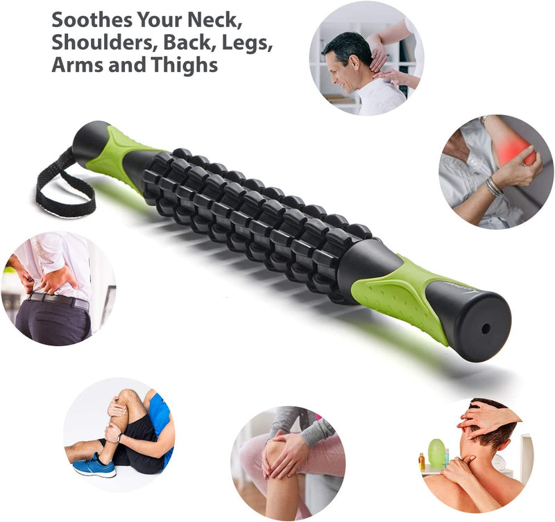 Sportneer Muscle Roller Massage Stick for Athletes, Deep Tissue Body Massage Stick Tools,Calf Roller, Back Leg Massager for Sore Muscle Pain Relief & Recovery, Cramping,Tightness, Soothing Cramp