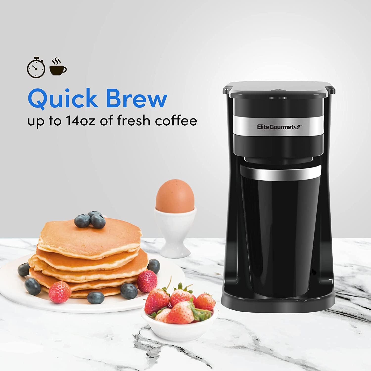 Mixpresso 2-In-1 Single Cup Coffee Maker & 14oz Travel Mug Combo, Portable  & Lightweight Personal Drip Coffee Brewer & Tumbler Advanced Auto Shut Off