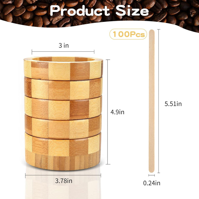 101 Pcs Coffee Stirrers Holder Set 1 Pcs Stirrers Holder 100 Pcs Disposable Stir Straws for Coffee Bar Coffee Stir Sticks For Coffee Milk Cocktail Tea Drinks Stirrer Straw Holder Home Kitchen