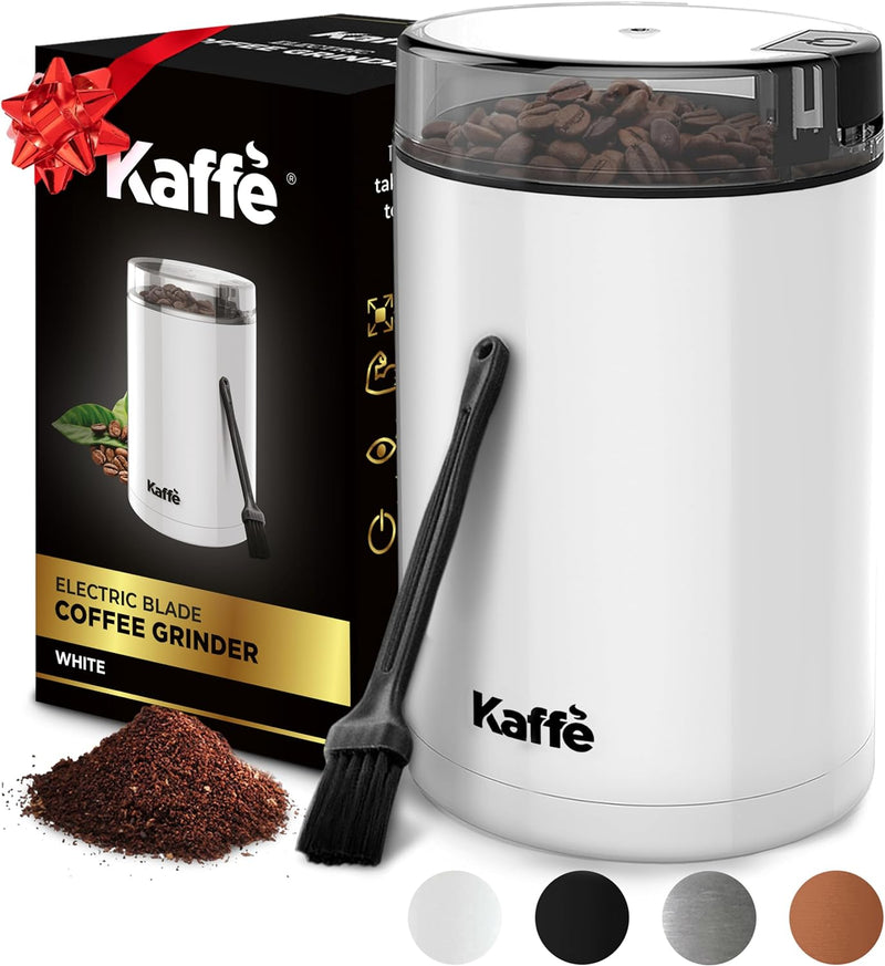 Kaffe Electric Coffee Bean Grinder w/Cleaning Brush. Easy On/Off Operation for Espresso, Cold Brew, Herbs, Spices, Nuts. (14 Cup / 3.5oz) Black