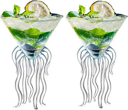 Octopus Martini Glass Creative Cocktail Drinkware Bar Goblet Tools (2 Transparent)