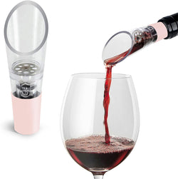 TenTen Labs Wine Aerator Pourer (2-pack) - Premium Aerating Spout and Decanter Set - No Drip and No Spill - Improve Taste and Smell Immediately - Gift Box Included - Black