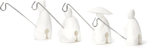 Kikkerland Jiang Taigong Tea Bag Holder (Set of 4), White