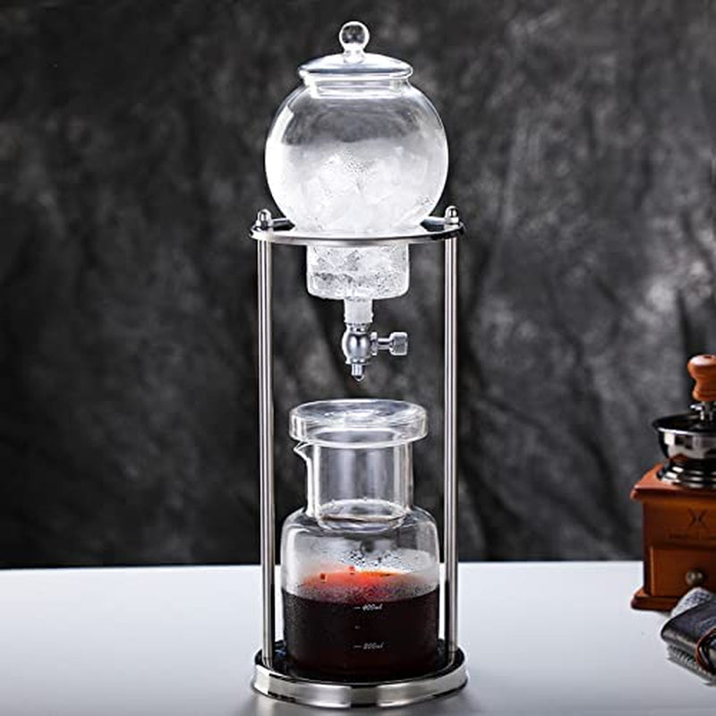 Ice Drip Coffee Maker,Portable Cold Brew Coffee Machine Cold Brew Dripper Coffee Maker 600ml Cold Brew Tower for Home Office