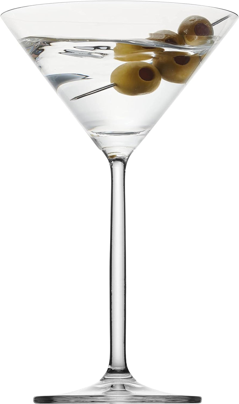 Godinger Cocktail Shaker Set and Martini Glasses Bar Set, Stainless Martini Shaker with Stemmed Cocktail Glasses and Double Jigger, 4 Piece Gift Set