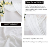 White Arch Drapes 2 Panels 6 Yards Sheer Backdrop Curtains for Parties Ceiling Wedding Arch Reception Drapery Fabric Decor