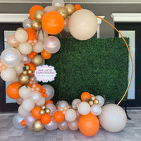 6.8Ft (2M) Yellow round Metal Wedding Arch,Circle Balloon Arch Stand for Garden, Yard, Wedding, Bridal, Indoor Outdoor Party Decoration (Does Not Include Decorative Bouquets, Balloons, Etc.)