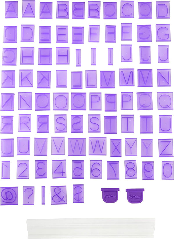 Wilton Cake Press Set - Personalized Birthday Cakes  Holder  85 Tiles - Purple