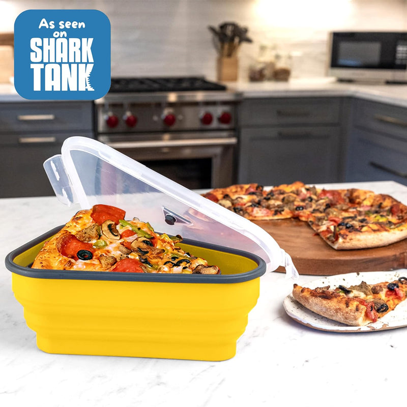 The Perfect Pizza Pack - Reusable Pizza Storage Container with 5 Microwavable Trays - BPA-Free Organizer for Space-Saving Red