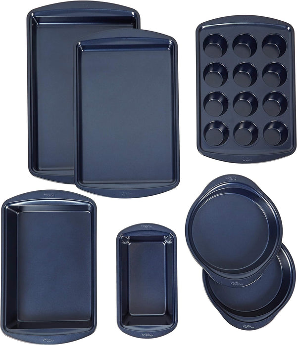 Wilton Non-Stick Diamond-Infused Navy Blue Baking Set