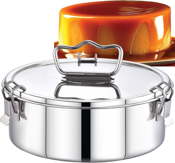 EasyShopForEveryone FlanPudding Mold - Stainless Steel Compatible with 6 Qt Instant Pot 63 oz Size