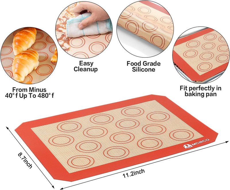 Stainless Steel Baking Sheet Tray Set with Silicone Mat Racks and Cookie Pan - Set of 6