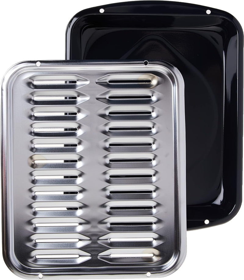 Range Kleen BP100 Porcelain Broiler Pan with Chrome Grill - 2-piece 165 inches