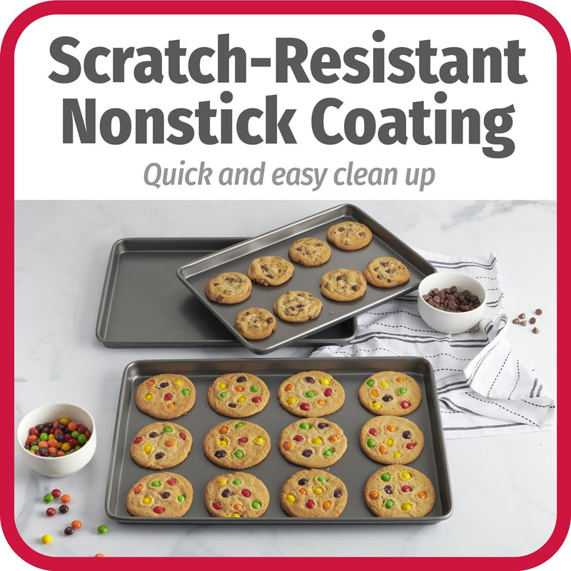 Nonstick Cookie Sheet Set - Goodcook 3-Piece Steel Set