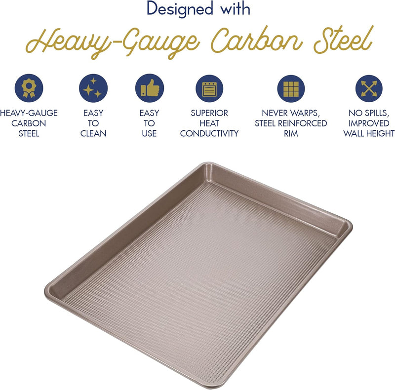 Oven-Safe Baking Rack and Pan Set - Quarter Sheet Size - Premium Aluminum and Stainless Steel - Durable and Easy to Clean