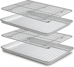 Terlulu Baking Sheet Set - Stainless Steel 2 Pans  2 Racks 16 with Cooling Rack