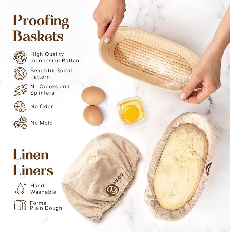 Sourdough Bread Making Kit with Bannetons and Bread Lame Tools