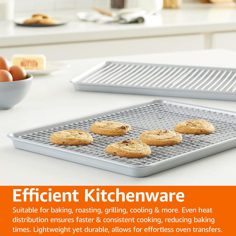 Nonstick Baking Sheets  Cooling Rack Set - Half Sheet Size 2-Pack