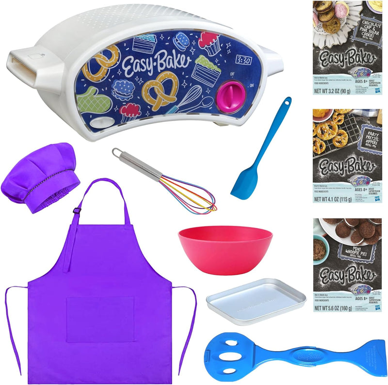 Kids Ultimate Baking Bundle - 11 Items - Oven Mixes Apron Hat Tools Heroic Hot Pink