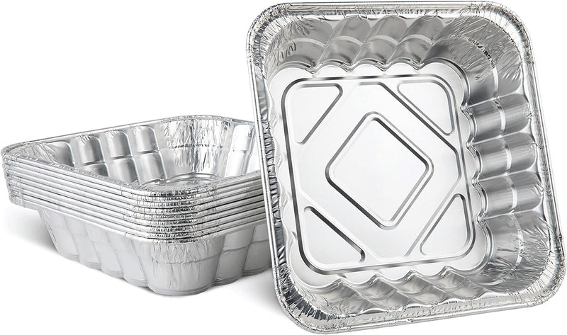 PLASTICPRO Disposable Square Aluminum Baking Pans - Pack of 25 3x3x2 inches