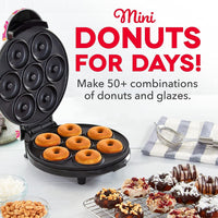 DASH Mini Donut Maker Machine for Kid-Friendly Breakfast, Snacks, Desserts & More with Non-stick Surface, Makes 7 Doughnuts - Aqua