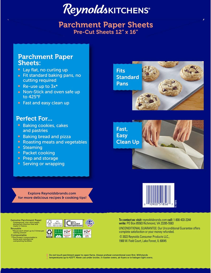 charcsReynolds Parchment Paper Sheets 30 Sheets 107x136 Inch