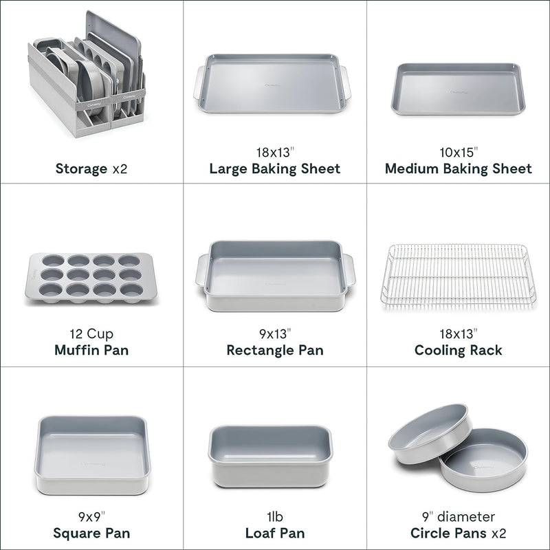 11-Piece Non-Toxic Ceramic Bakeware Set - PTFE  PFOA-Free