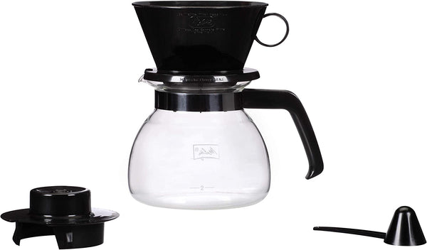 Melitta Pour-Over Coffee Brewer W/ Glass Carafe, Holds 6 - 6 Oz Cups, Black