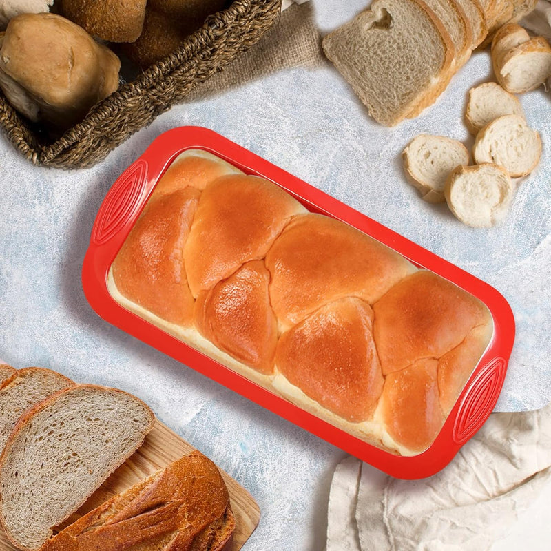 l3 Pack Silicone Bread Loaf Pans for Baking Homemade Cakes Breads Meatloaf and Quiche Omelets - UOUYOO