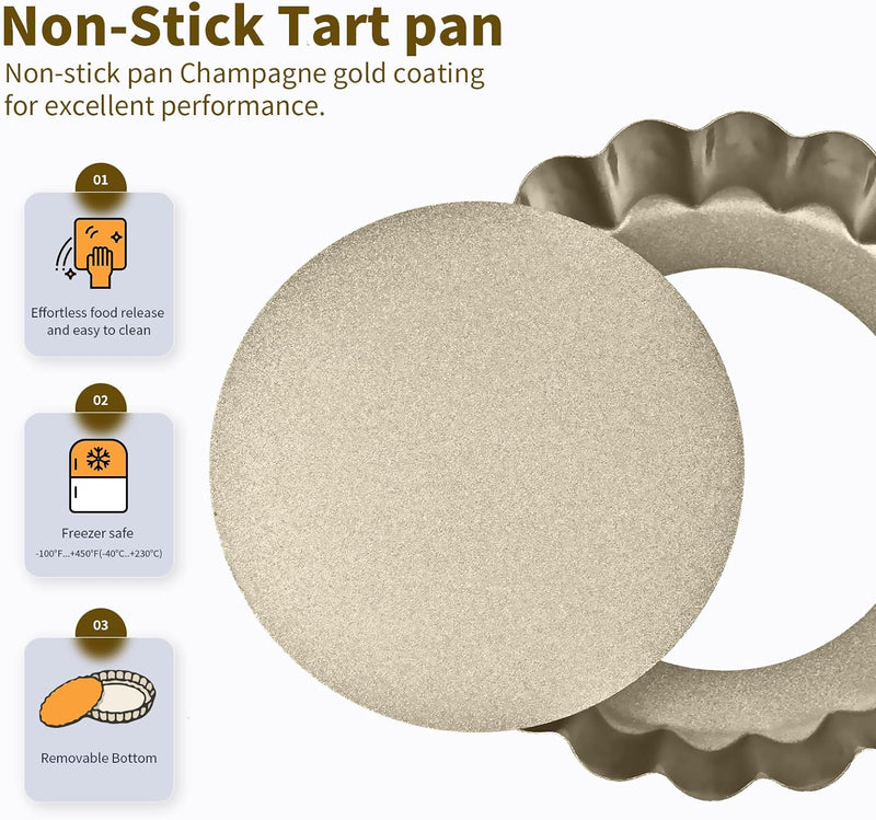 9 Non-Stick Tart Pan - Carbon Steel Construction