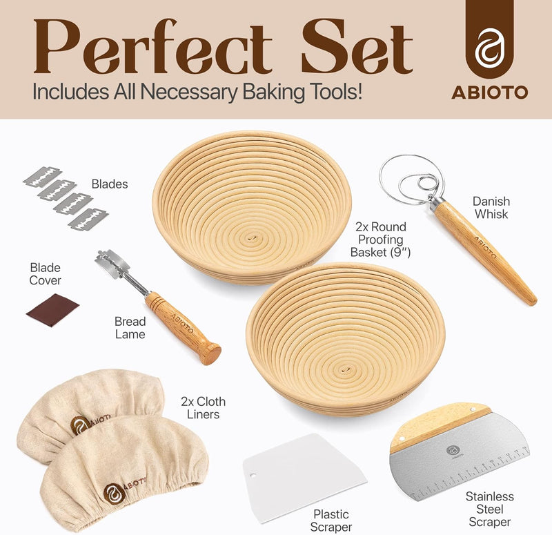 Sourdough Bread Making Kit with Bannetons and Bread Lame Tools