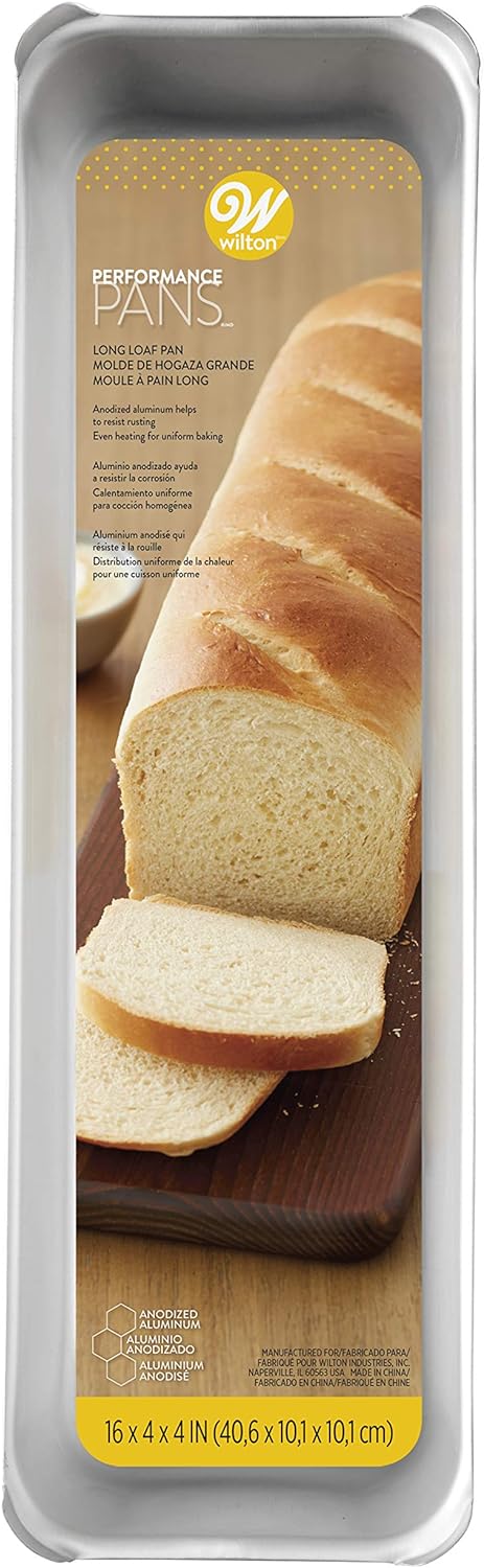 Large Aluminum Long Bread Loaf Pan - 16 x 14-Inch for Baking Homemade Bread and Sandwiches