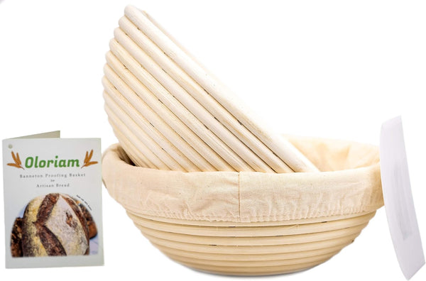 Sourdough Bread Banneton Proofing Basket Set with Dough Scraper