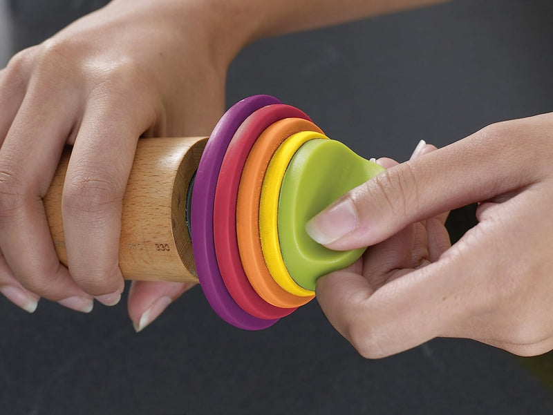 Joseph Joseph Adjustable Rolling Pin with Rings 136 Multi-Color
