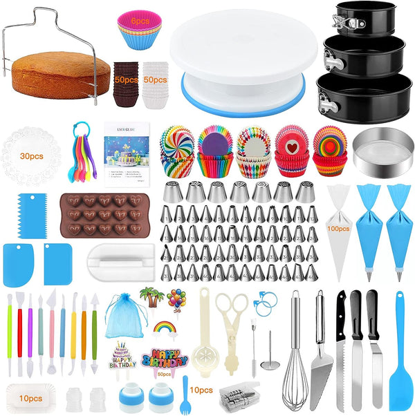 507 PCS Cake Decorating Kit - Pans Turntable Tips Russian Nozzles Mold - Mothers Day Gift