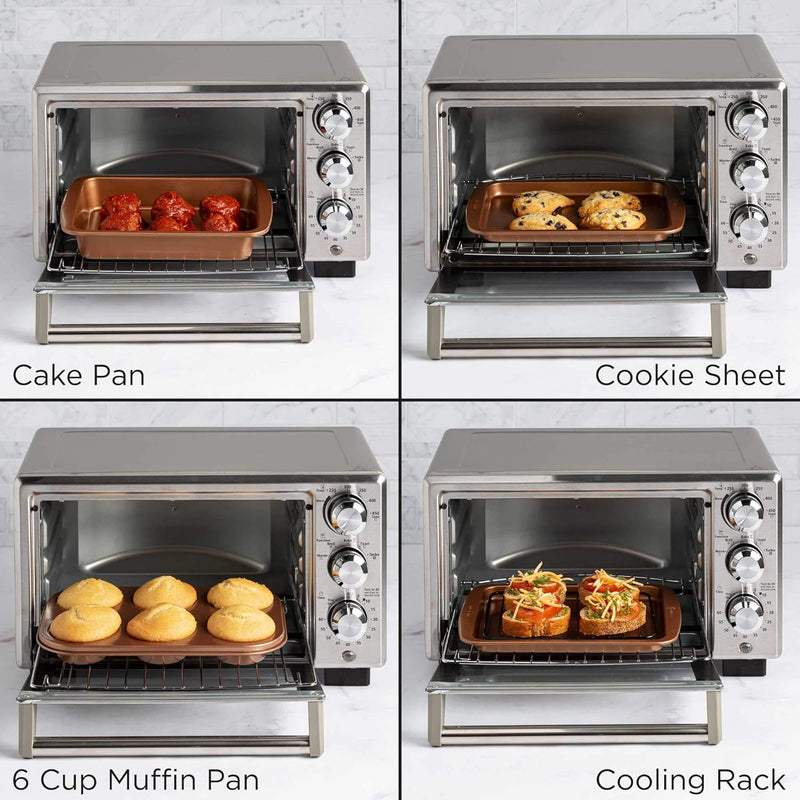 Ecolution 4-Piece Non-Stick Toaster Oven Bakeware Set - Carbon SteelCopper