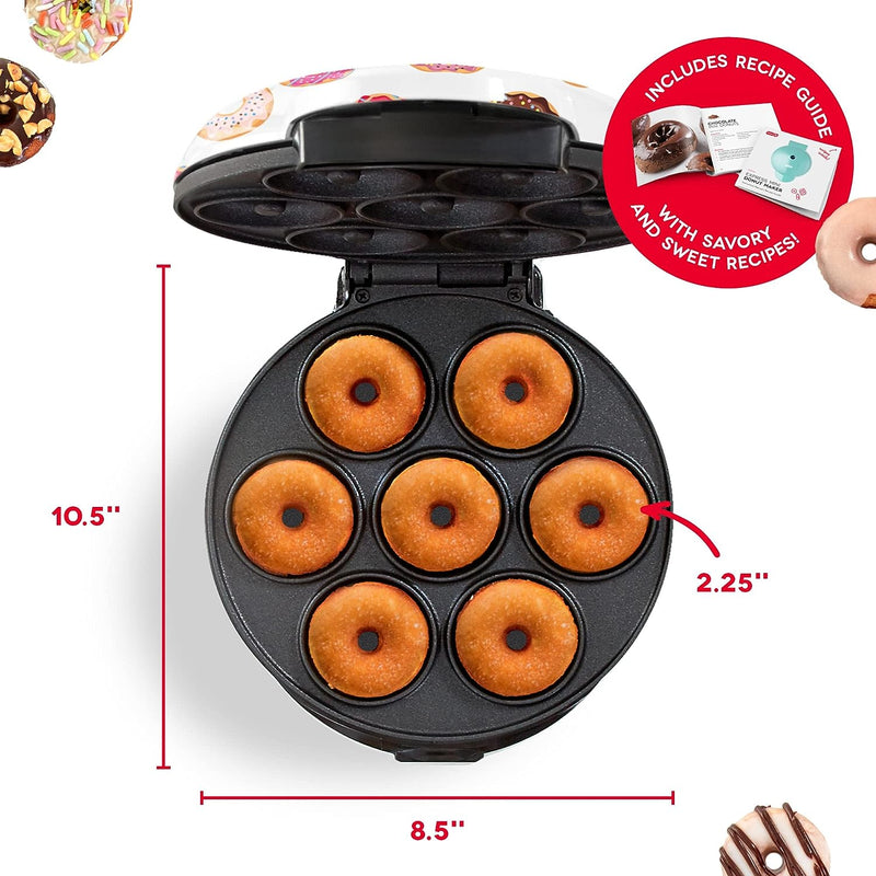 Kid-Friendly Donut Maker with Non-stick Surface - Makes 7 Doughnuts - Aqua