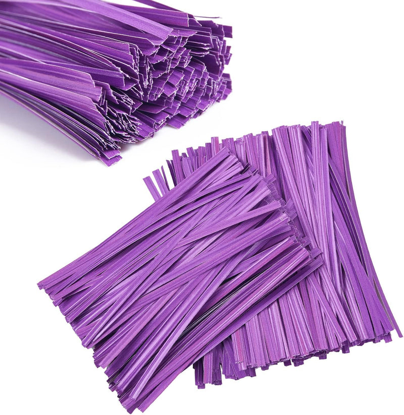 500 White Paper Twist Ties for Bread Bags and Party Favors