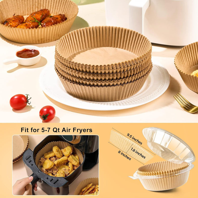 Air Fryer Disposable Parchment Liners - 125 Pack 8 Inch Non-Stick - for Airfryer Baskets Steaming  Microwaving