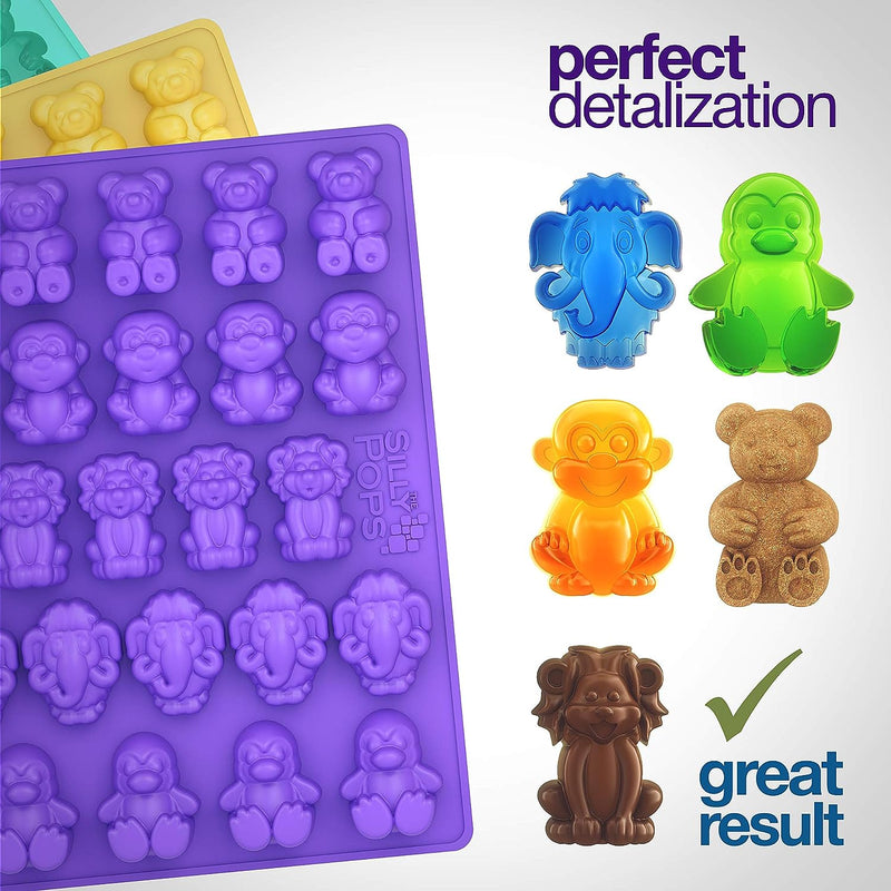 Large BPA-Free Gummy Bear Mold Set with Animals Droppers and Silicone Candy Molds